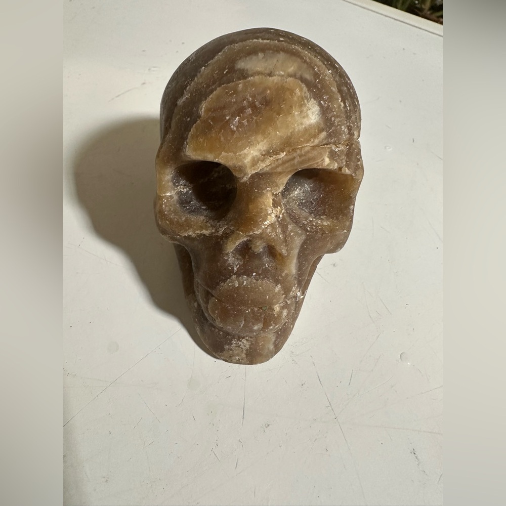 Brown Crystal Skull Sculpture - Home Art DecorChocolate Calcite Skull